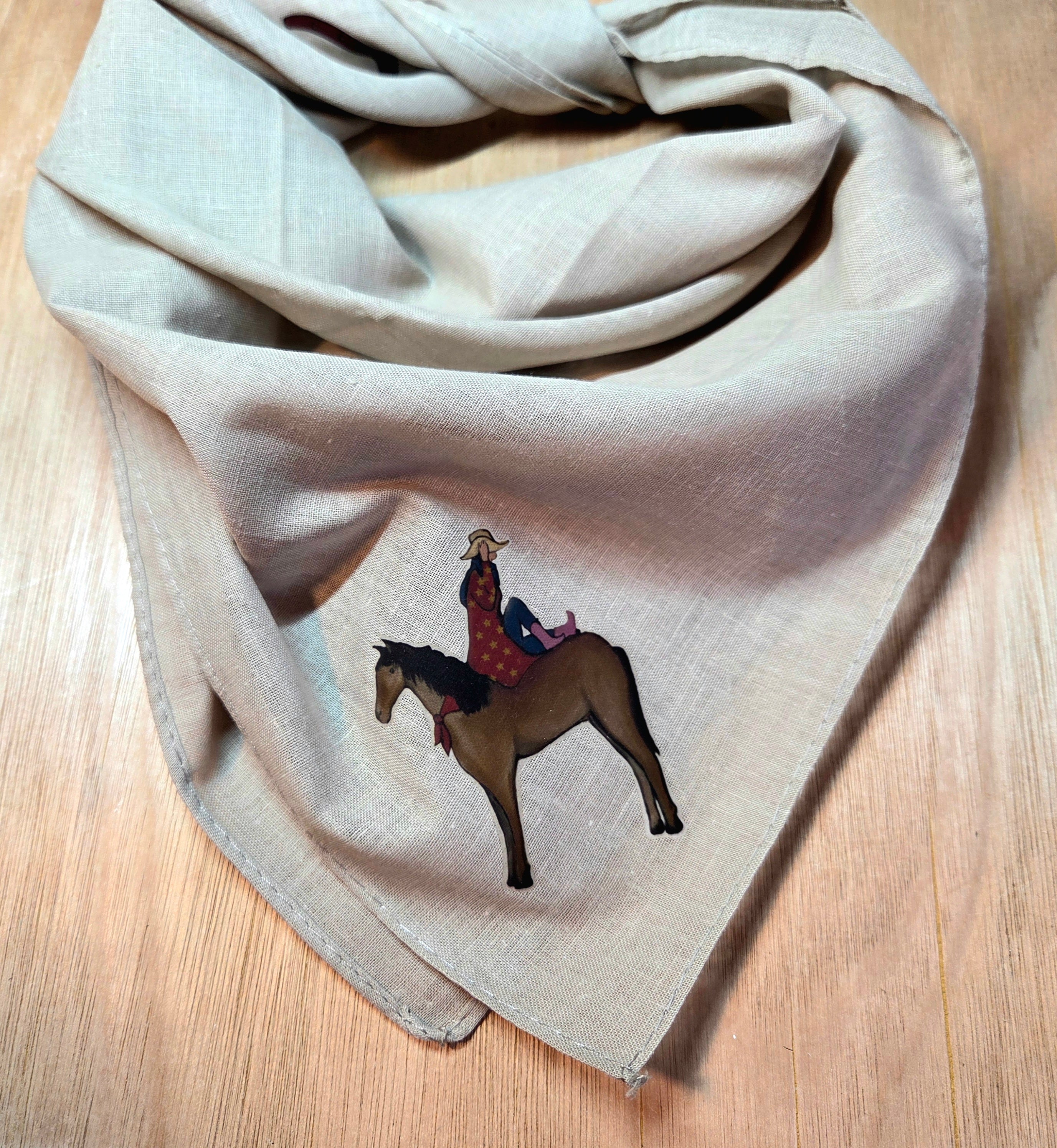 The Cowgirl and The Lucky Horse Shoes Bandana Scarf Neck Tie 100% Cotton