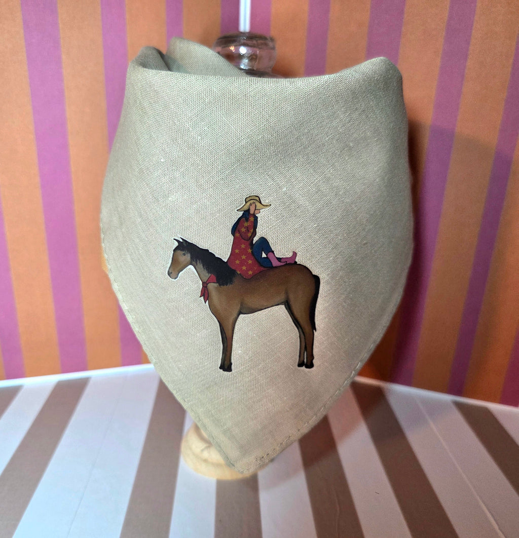 The Cowgirl and The Lucky Horse Shoes Bandana Scarf Neck Tie 100% Cotton