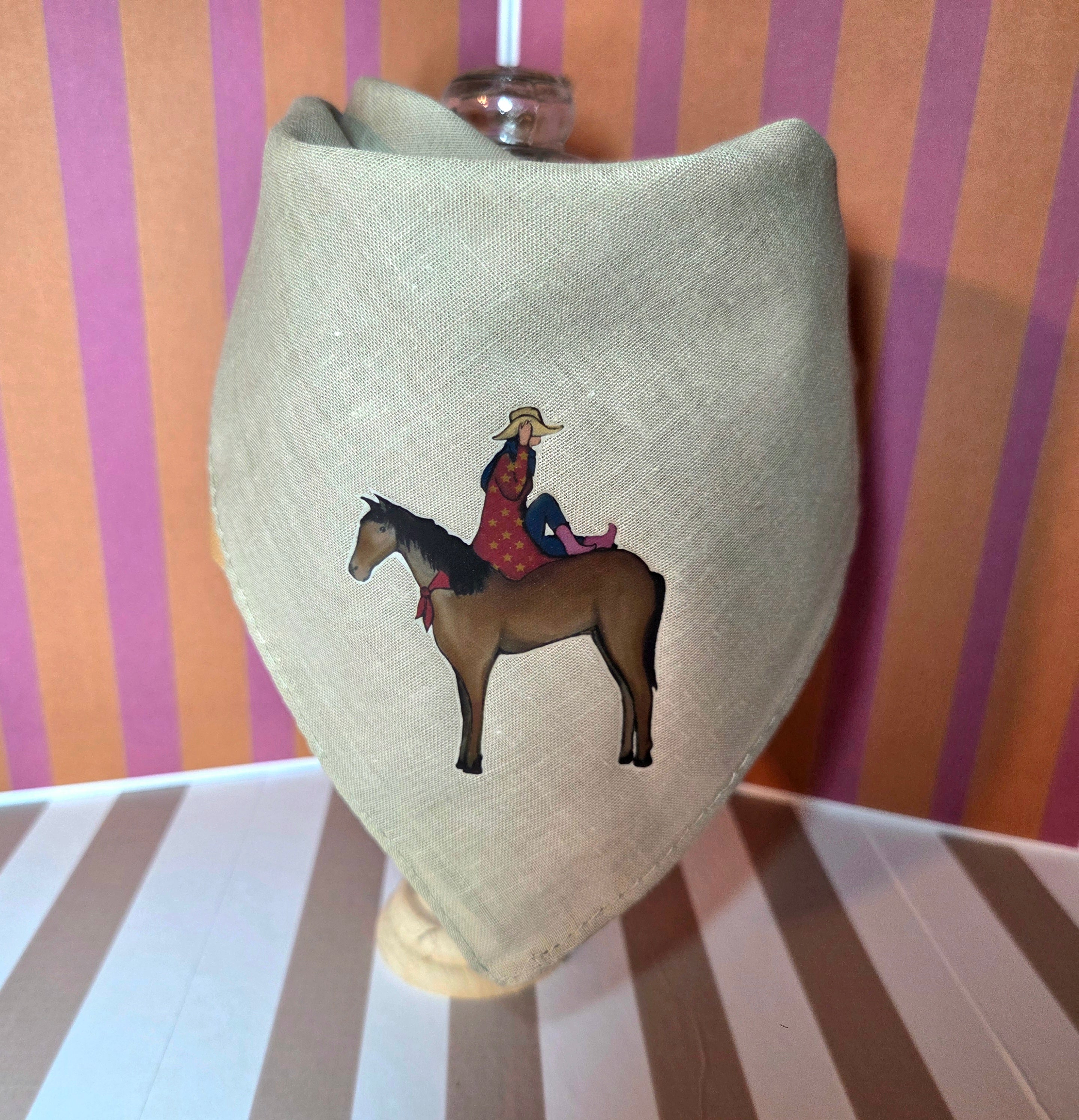 The Cowgirl and The Lucky Horse Shoes Bandana Scarf Neck Tie 100% Cotton