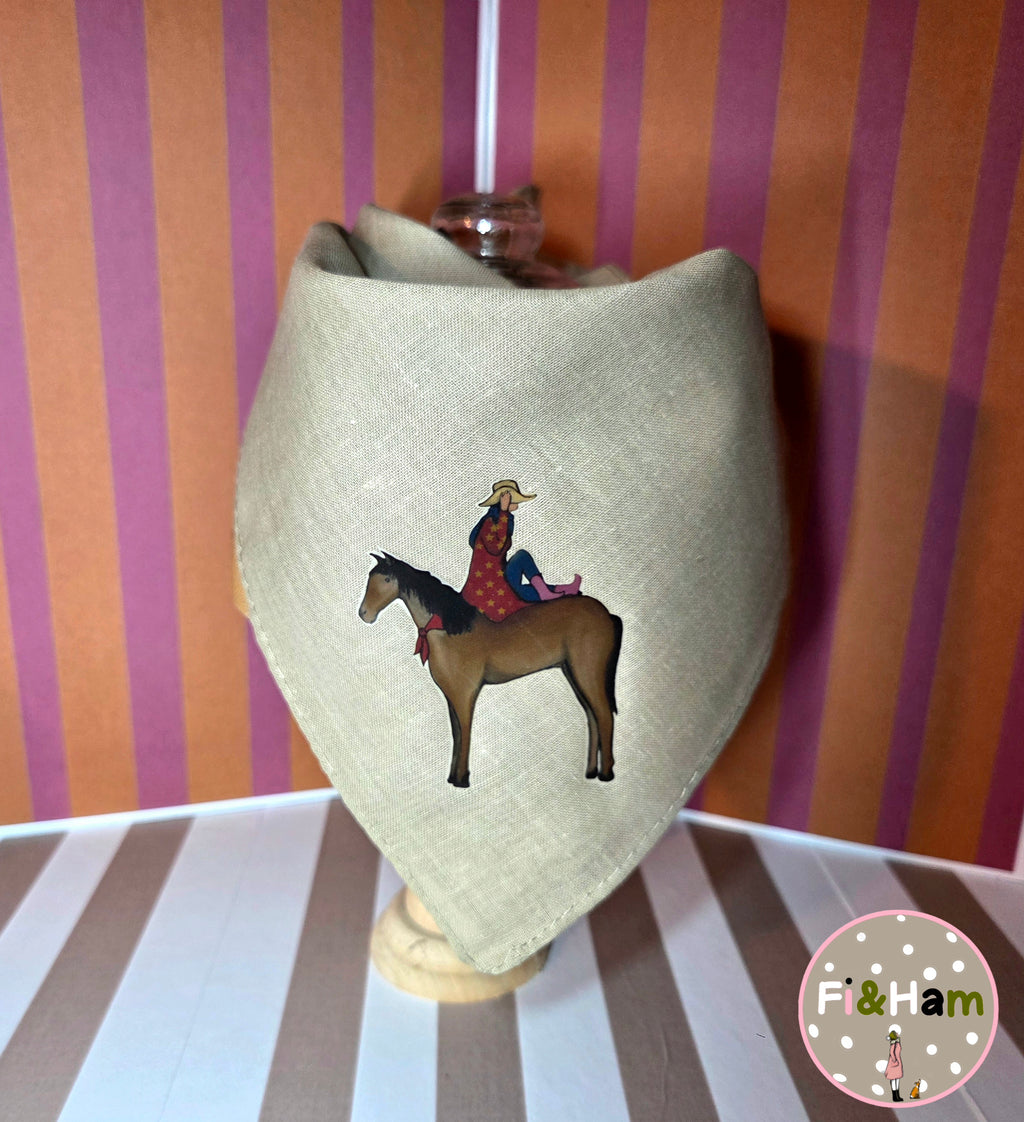 The Cowgirl and The Lucky Horse Shoes Bandana Scarf Neck Tie 100% Cotton