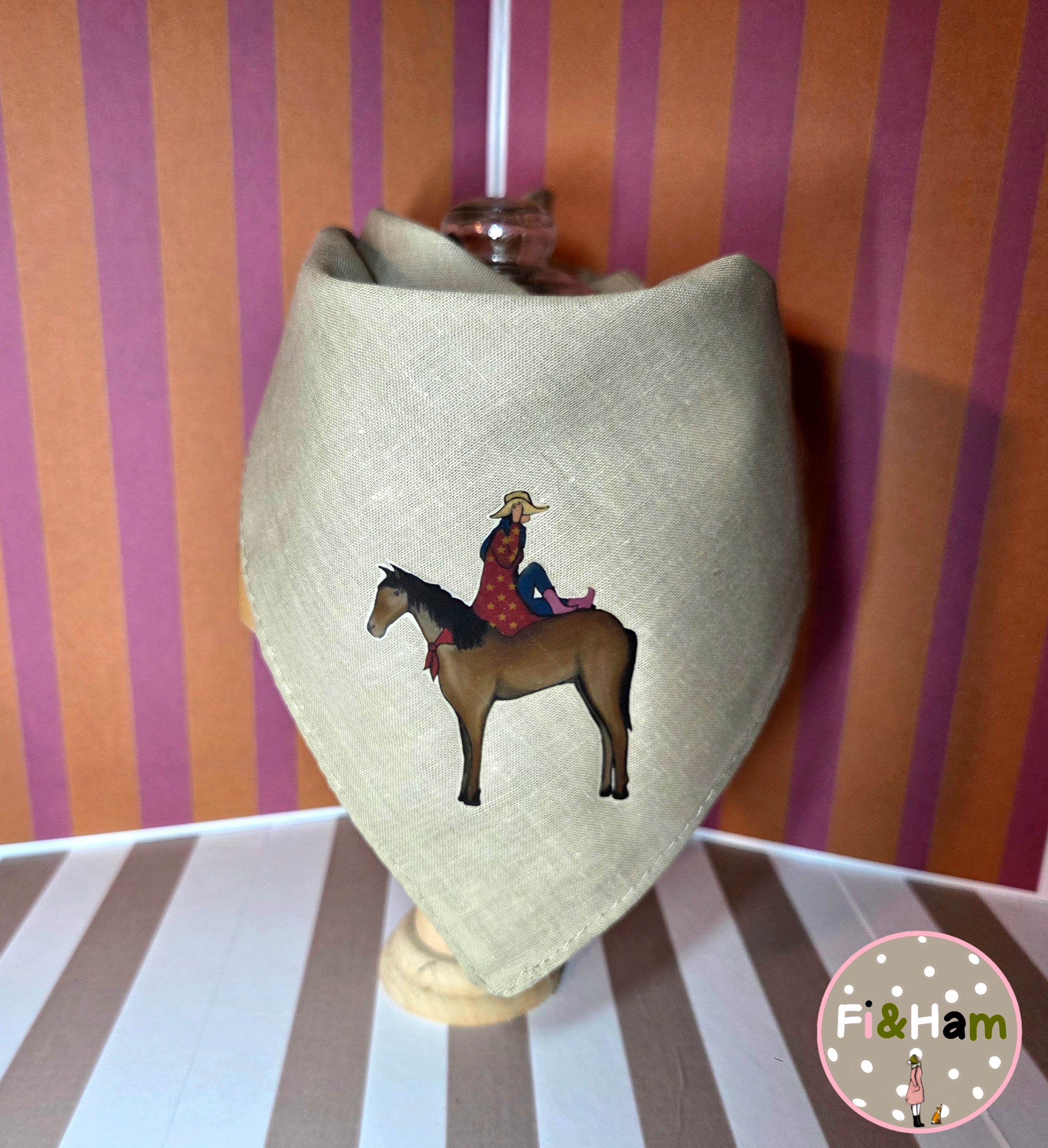 The Cowgirl and The Lucky Horse Shoes Bandana Scarf Neck Tie 100% Cotton