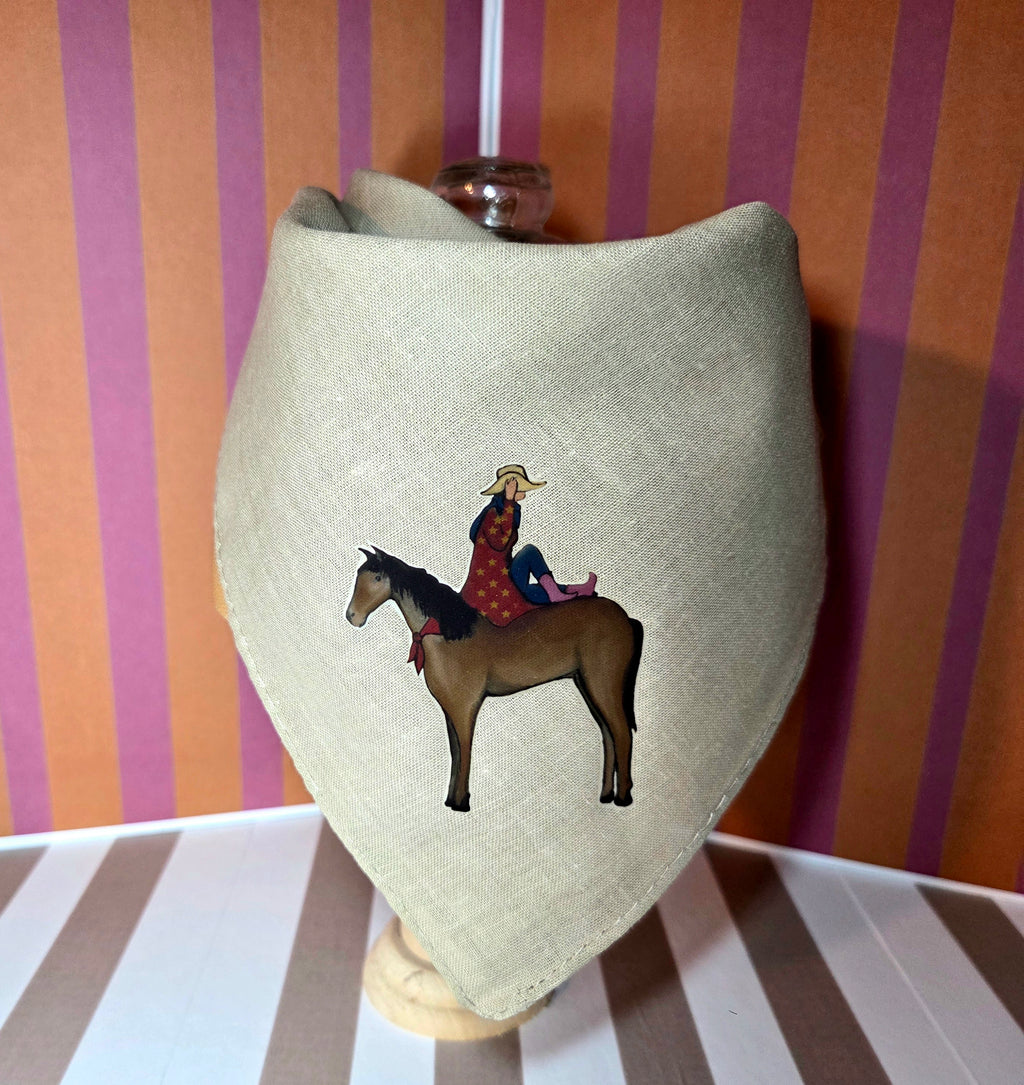The Cowgirl and The Lucky Horse Shoes Bandana Scarf Neck Tie 100% Cotton